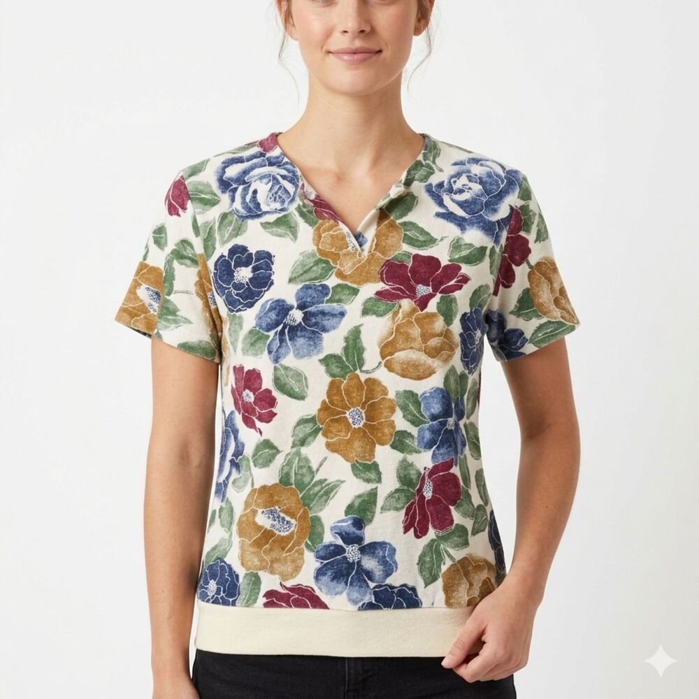 Vintage Cape‎ Cod Sportswear Floral Button-Up Shirt - Size 14 - Great Condition